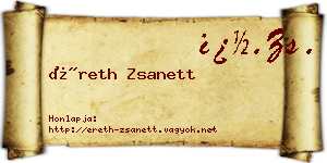 Éreth Zsanett névjegykártya